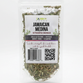 A clear stand-up pouch of Jahn Herbs Jamaican Medina dried herbs, shown against a plain white background.