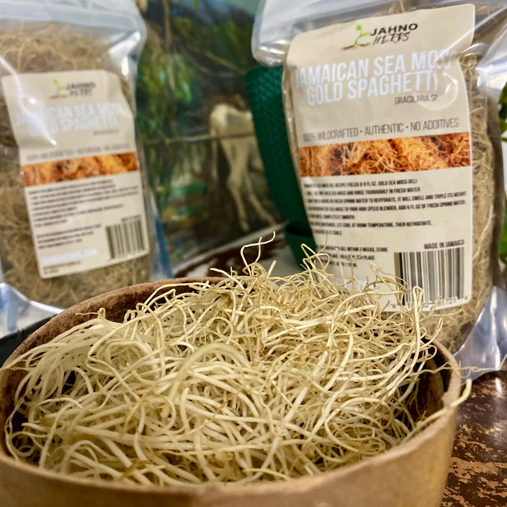Sea Moss Gold Spaghetti (Wildcrafted) 3 oz Origins: Jamaican - Jahno Herbs